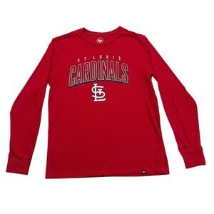 St Louis Cardinals Shirt Mens Large L Red Long Sleeve '47 MLB Baseball